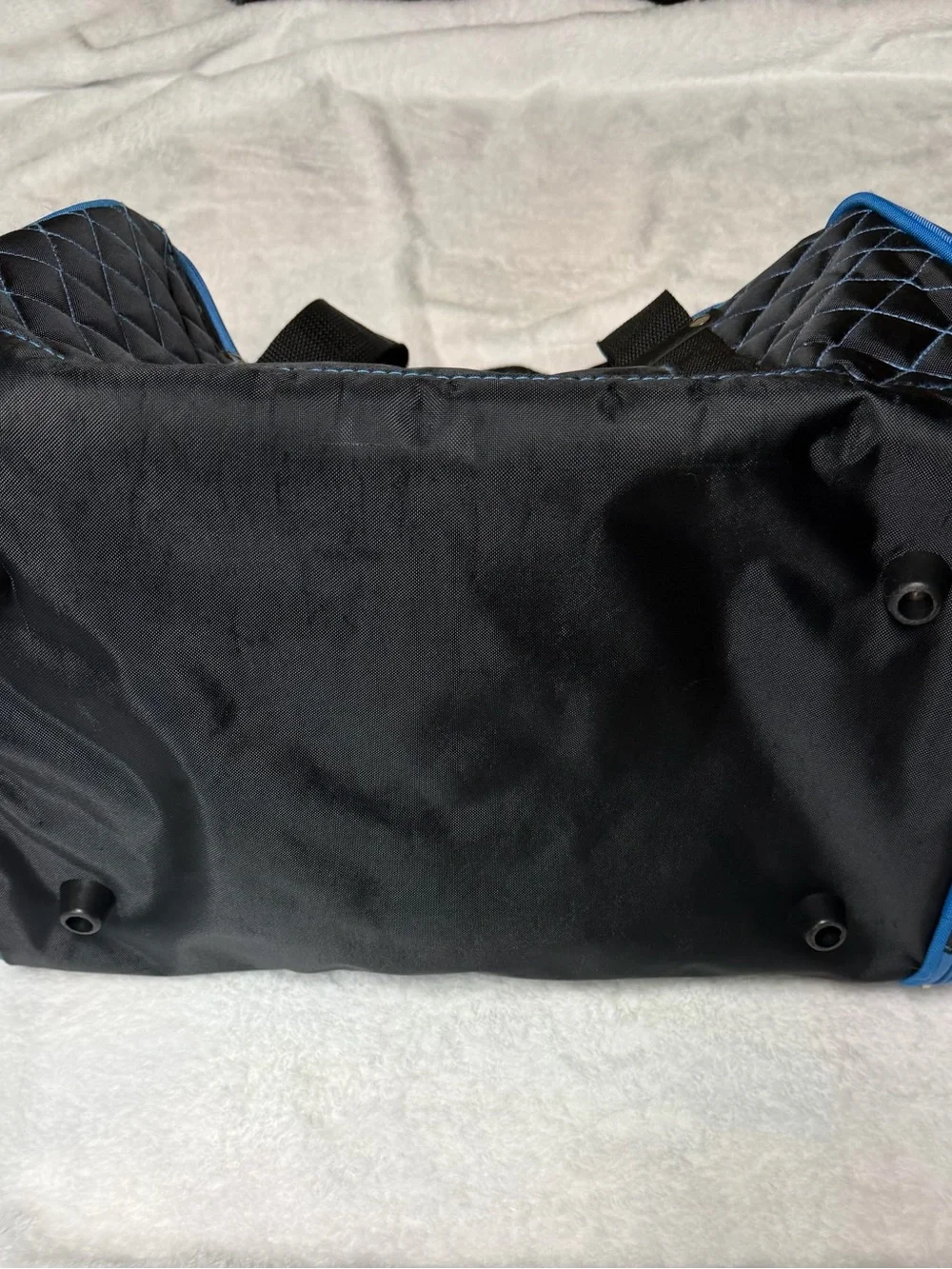 Sherpa Quilted Black and Blue Travel Dog Carrier